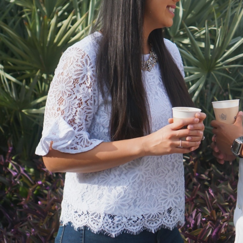 Lace & Bell Sleeves Blouse